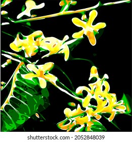 Abstract vector art of some tiny but beautiful flowers in my garden