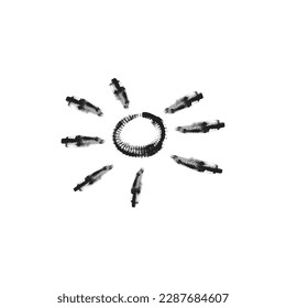 abstract vector art of sun icon. Isolated abstract art