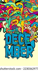 abstract vector art withe letter december