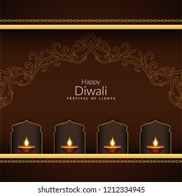 Abstract vector artistic Happy Diwali decorative background