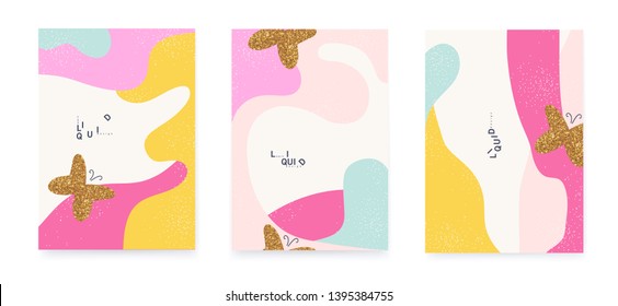 Abstract vector artwork backgrounds. Memphis Style. Pastel colors.