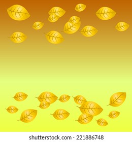 abstract vector autumn background with colored leaves