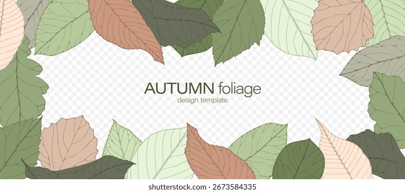 Modelo abstrato de design de folhagem de outono vetorial.