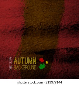 Abstract vector autumn grunge background. Creative design template in autumn colors. Vintage design element. Grunge texture. Vector illustration for poster, book, cover, banner, flayer, menu, cards