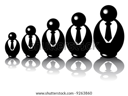 Abstract vector of babuschka businesspuppets