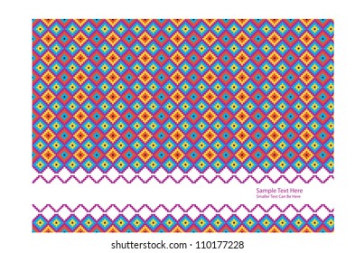 abstract vector backdrop design with colorful primitive tribal motives and frame for your text