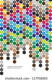 abstract vector backdrop design with gradient colorful combs and place for your text isolated on white background