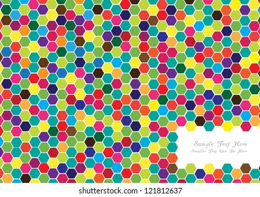 abstract vector backdrop design with symmetrical hexagonal combs and frame for your text