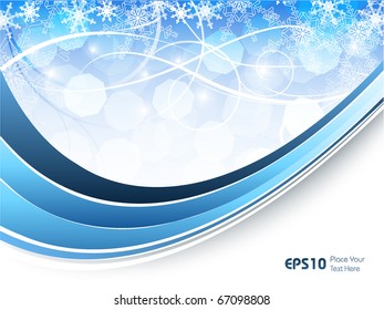 abstract vector backdrop with snowflakes and copy space. Eps10