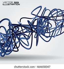 Abstract vector background. 3d colorful line.