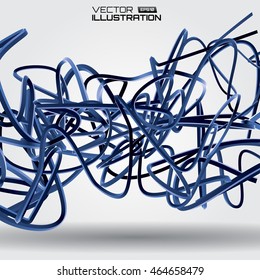 Abstract vector background. 3d colorful line.