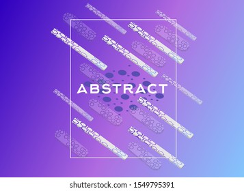 abstract vector background, 3D decorative geometric shapes black and white on blue