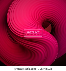 Fundo vetor abstrato com forma líquida espremido rosa 3d. Substância viscosa rosada. Modelo de design de capa ou cartaz