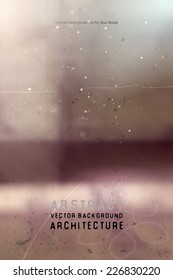 abstract vector background with architectural elements and vintage light