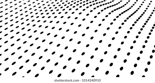 Abstract vector background. Array of dots modern graphic template. Black and white Dotted texture.