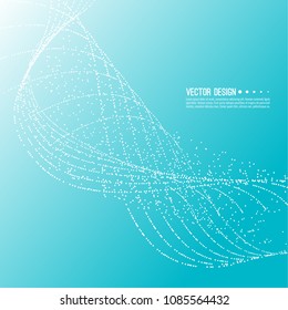 Abstract vector background with array of points connected to the particle flow