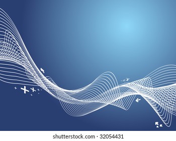 abstract vector background with arrow wave lines