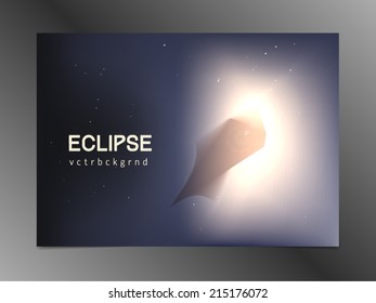 Abstract vector background. Asteriod or ufo in deep space passes lightbeam of a star. High technology and great scale concept.