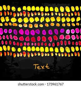 Abstract vector background. Abstract backdrop. Black background with bright spots. Black card design. Can be used for menu design, invitation, web design, printing