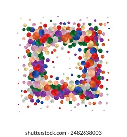 Abstract vector background of balloons. Frame. Colored circles.