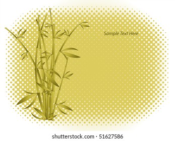 abstract vector background with bamboo and half tone effects