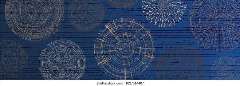 Abstract vector background, banner. Circles of different sizes and textures. Hand drawing.