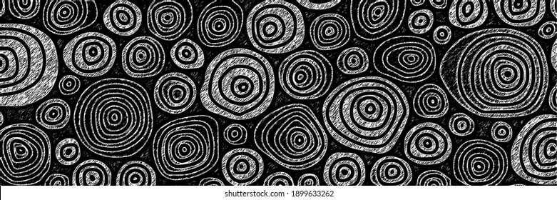 Abstract vector background, banner. Grunge circles of different sizes. Shades of gray.