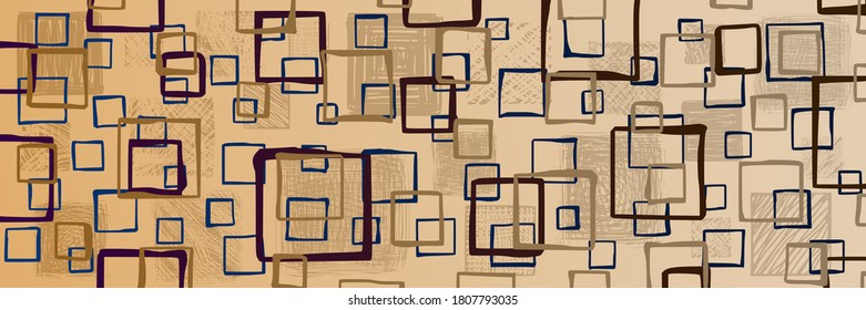 Abstract vector background, banner. Irregular squares of different sizes.