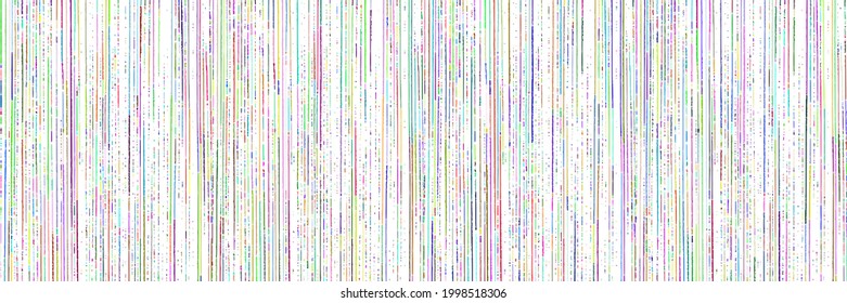 Abstract vector background, banner. Multicolor vertical lines and dashes.
