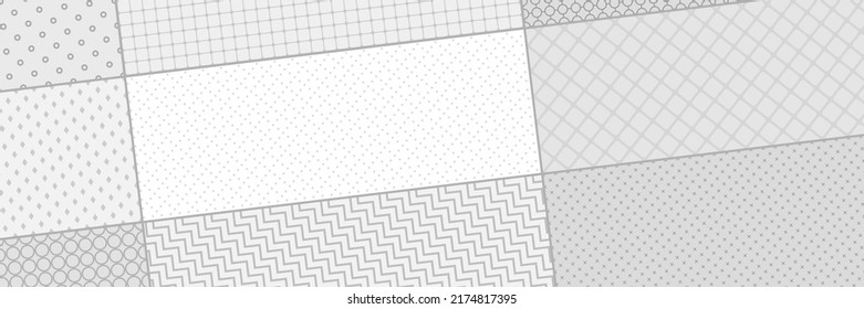 Abstract vector background, banner. Rectangles with different textures, mosaic.