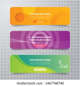 abstract vector background banner school e-learning online course design template on graph paper. colorful minimal modern graphic design elements for digital ages.