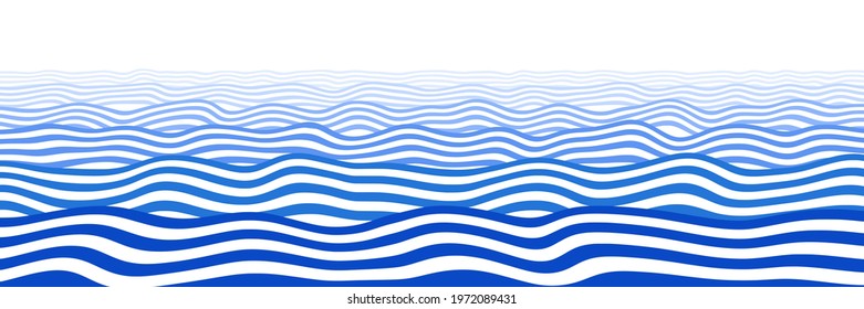 Abstract vector background, banner. Stylization of sea waves.
