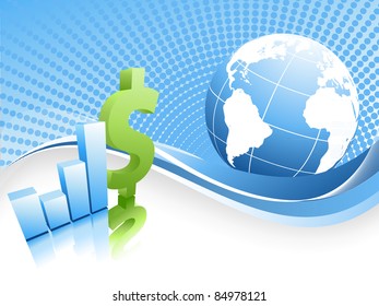 abstract vector background with bar graphs and lines