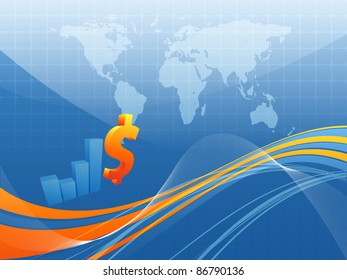 abstract vector background with bar graphs and lines. Eps10