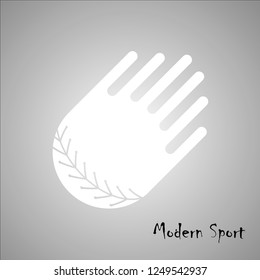 Abstract vector background with baseball ball in motion. Flat illustration.