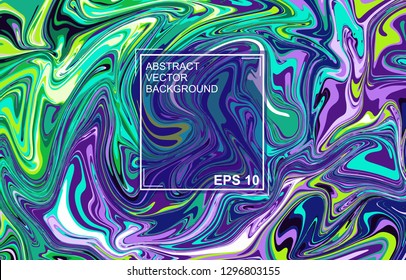 Abstract vector background. with beautiful fantasy ink patterns. Liquid paint. Fluid art. The ornament of marble. Art design for your design. Colorful bright combination of colors.