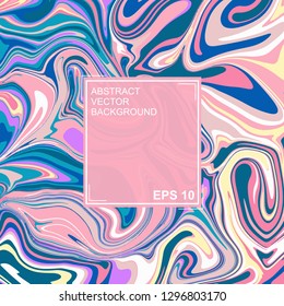 Abstract vector background. with beautiful fantasy ink patterns. Liquid paint. Fluid art. The ornament of marble. Art design for your design. Colorful bright combination of colors.