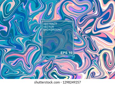 Abstract vector background. with beautiful fantasy ink patterns. Liquid paint. Fluid art. The ornament of marble. Art design for your design. Colorful bright combination of colors.