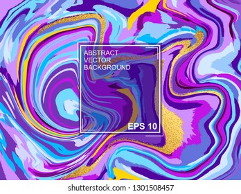 Abstract vector background. with beautiful fantasy ink patterns. Liquid paint. Fluid art. The ornament of marble. Art design for your design. Colorful bright combination of colors.