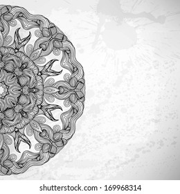 Abstract vector background with beautiful lace stylized arabesque