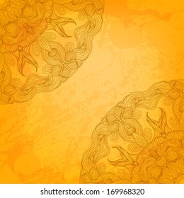 Abstract vector background with beautiful lace stylized arabesque
