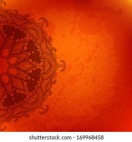 Abstract vector background with beautiful lace stylized arabesque