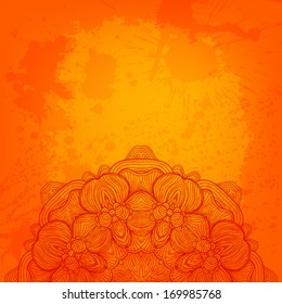 Abstract vector background with beautiful lace stylized arabesque