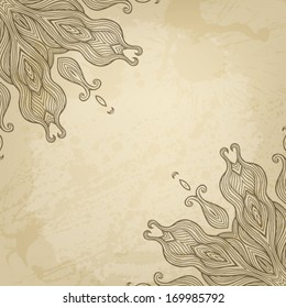 Abstract vector background with beautiful lace stylized arabesque