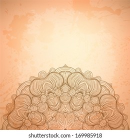 Abstract vector background with beautiful lace stylized arabesque