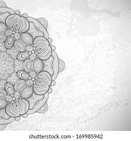 Abstract vector background with beautiful lace stylized arabesque