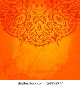 Abstract vector background. Beautiful lace arabesque