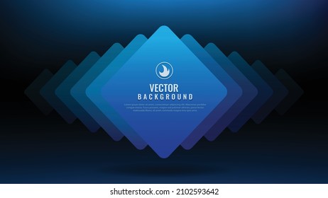 abstract vector background bg rounded corner rectangles 3d dark blue black for company logo and name