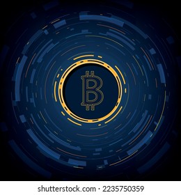 Abstract Vector Background of Bitcoin digital currency for Technology, Business and Online Marketing