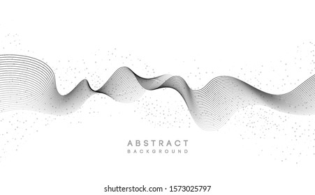 Abstract vector background, black flow waved lines for brochure, website, flyer design. Transparent smooth wave